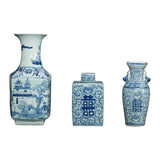 Yausun blue and white happiness pots small set