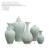 Yausun bluish white sculpture vases set