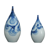 Yausun blue and white water drop vases set