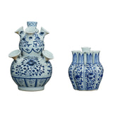 Yausun blue and white floral receptacle set