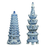 Yausun blue and white floral receptacle set