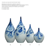 Yausun blue and white water drop vases set