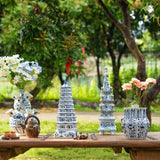 Yausun blue and white floral receptacle set