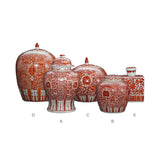 Yausun coral red pots set