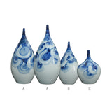 Yausun blue and white water drop vases set