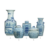 Yausun blue and white happiness pots small set