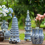 Yausun blue and white floral receptacle set