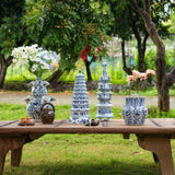 Yausun blue and white floral receptacle set